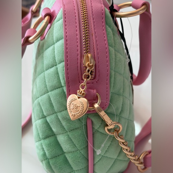 Juicy Couture Pink and Green Quilted Crossover Bag. NWT - Picture 8 of 14